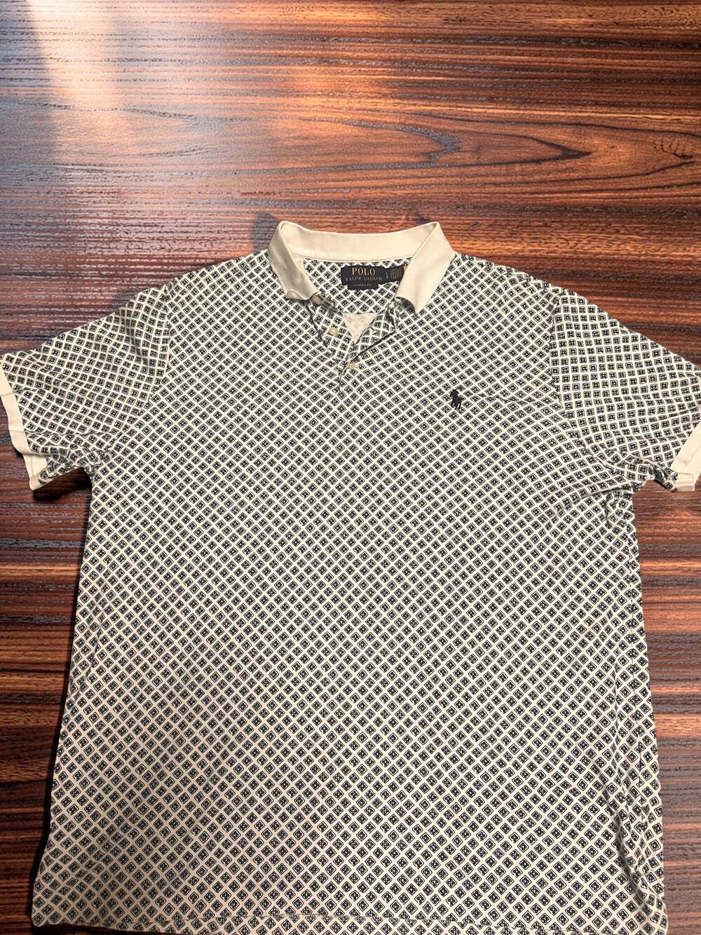 Polo Ralph Lauren Men's Lg Classic Fit Foulard Print Luxe Cotton Interlock Polo
